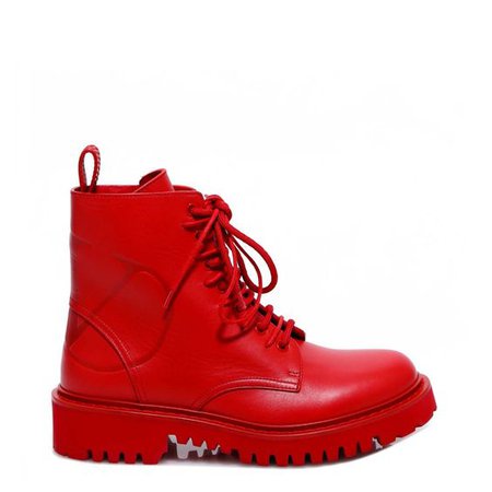 Valentino Garavani red Combat Boots
