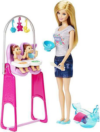 Amazon.com: Barbie Careers Twin Babysitter Doll and Playset: Toys & Games