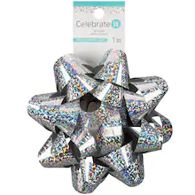 Silver Holographic Gift Bow By Celebrate It™