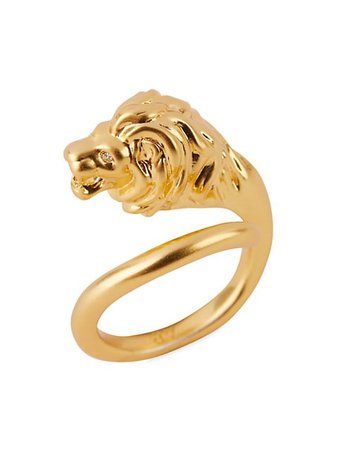Shop Alexis Bittar Retro Memphis Valor 14K Gold-Plated & Cubic Zirconia Lion Ring | Saks Fifth Avenue