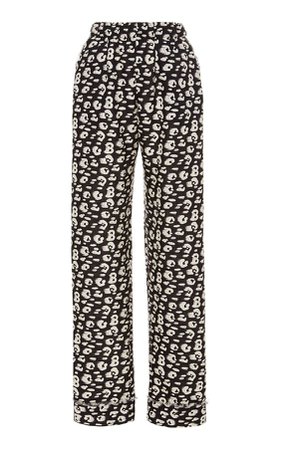 Brandon Maxwell Cheetah-Print Pajama Relaxed Pants