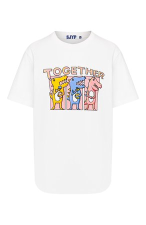 Женская белая хлопковая футболка STEVE J & YONI P — купить за 9735 руб. в интернет-магазине ЦУМ, арт. PW2A1W-TS069W