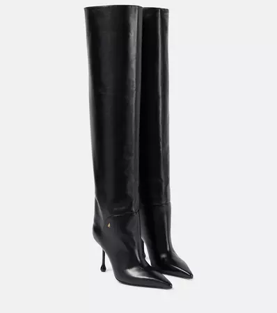 Cycas 95 Leather Over The Knee Boots in Black - Jimmy Choo | Mytheresa