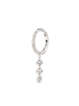 Shop Persée 18K white gold diamond hoop earring with Express Delivery - FARFETCH