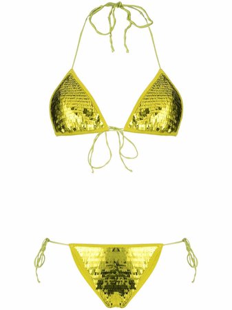 Oséree sequin-embellished triangle-cup Bikini Set - Farfetch