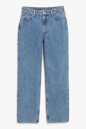 Taiki straight leg blue jeans - Denim - High waisted jeans - Monki WW