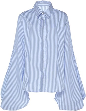 Tuinch Striped Cotton Button-Front Shirt Size: S