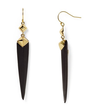Black & Gold Spear Hanging Earrings