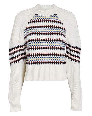 Veronica Beard Jimena Wool Sweater In White l INTERMIX®