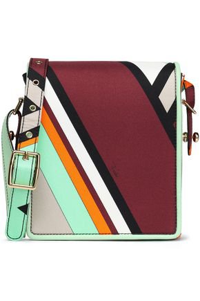 Leather-trimmed printed twill shoulder bag | EMILIO PUCCI | Sale up to 70% off | THE OUTNET