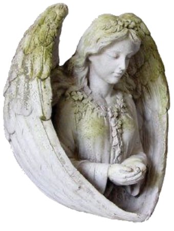 mossy angel sculpture