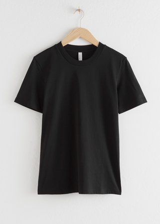 Organic Cotton T-shirt - Black - Tops & T-shirts - & Other Stories