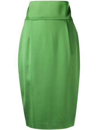 Green Alexandre Vauthier Satin Skirt | Farfetch.com