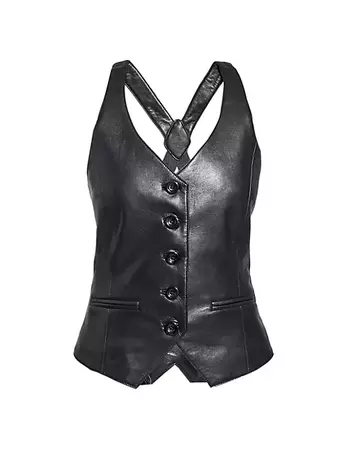 Shop AS by DF Hailey Recycled Leather Vest | Saks Fifth Avenue