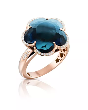 Pasquale Bruni 18K Rose Gold Bon Ton London Blue Topaz & Diamond Ring | Bloomingdale's