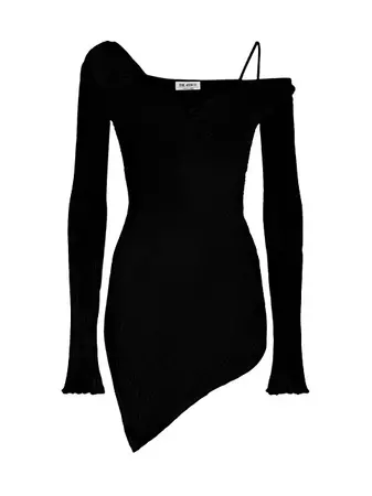 Shop The Attico Asymmetric Off-the-Shoulder Minidress | Saks Fifth Avenue