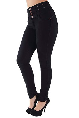 Plus Size, Butt Lift, Levanta Cola, High Waist, Stretch Skinny Jeans in Black Size 20 at Amazon Women's Jeans store