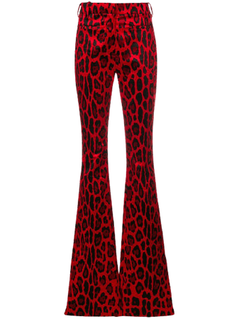 Tom Ford Women's Red Cheetah Printed Pants