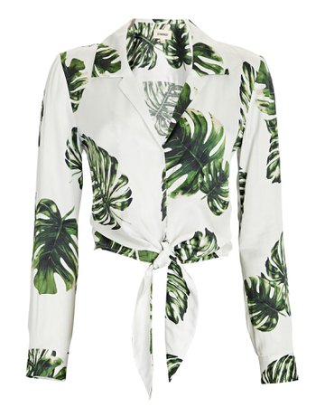 L'Agence Annie Tie-Front Printed Blouse | INTERMIX®
