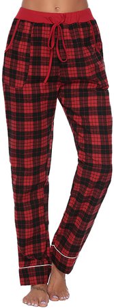 Aibrou Damen Baumwolle Karierte Schlafanzughose Pyjamahose: Amazon.de: Bekleidung