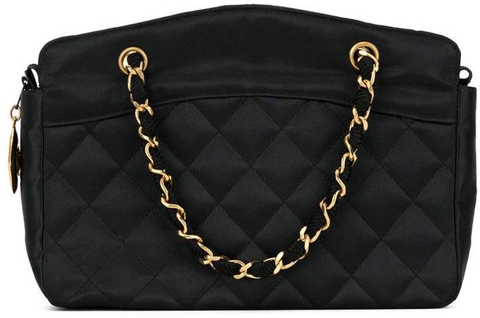 Pre-Owned 1990s diamond quilted chain tote