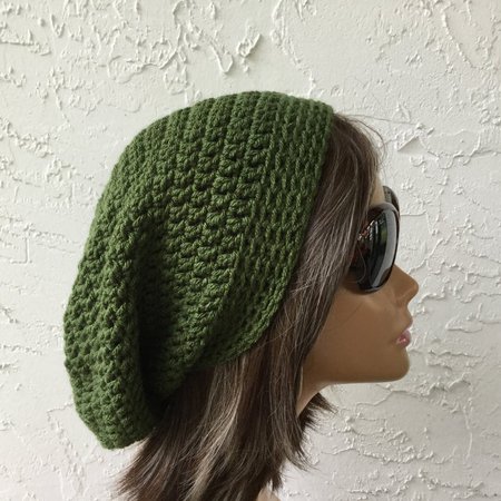 Olive Green Slouchy Hat Extra Slouchy Hat Slouchy Beanie | Etsy