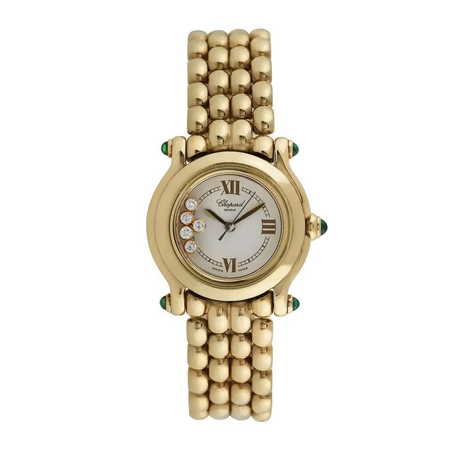 Chopard Happy Sport 18K Yellow Gold Ladies Wristwatch, Ref 27/6150-22