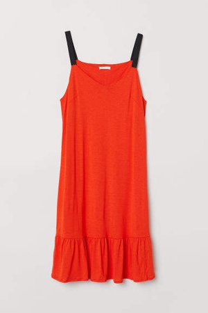 V-neck Dress - Orange