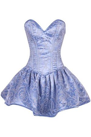 Top Drawer Regal Light Blue Steel Boned Corset Dress | Atomic Jane Clothing