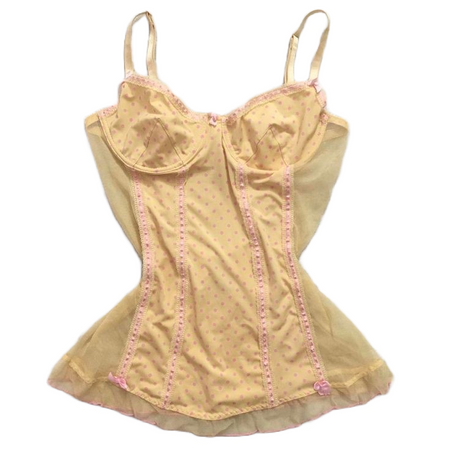yellow pink bustier