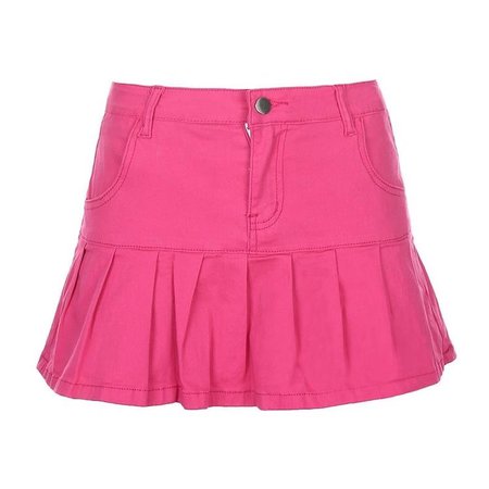 vivid pink miniskirt