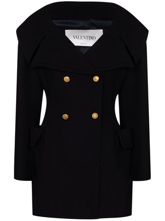 Valentino, double-breasted V-neck Short Coat
