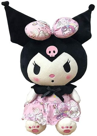 Amazon.com: My Melody Plush Doll Kuromi Cosplay Costume Pink Stuffed Figure Toy for Kids(25CM) (Kuromi(A)): Clothing