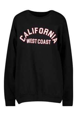 California Slogan Oversized Sweatshirt | Boohoo