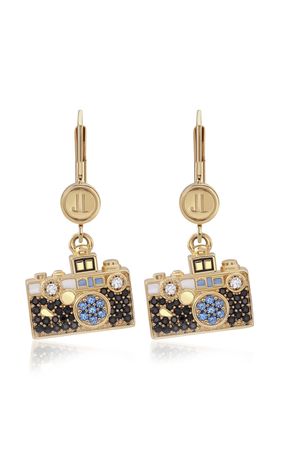 Camara Flash 14k Gold-Plated Earrings By Judith Leiber | Moda Operandi