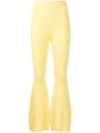 Anna Quan rib-knit flared trousers yellow 3205LM - Farfetch