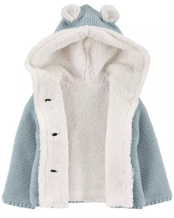 Blue Baby Sherpa-Lined Cardigan | carters.com