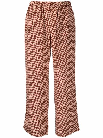 Shop Marni cropped geometric-print trousers with Express Delivery - FARFETCH