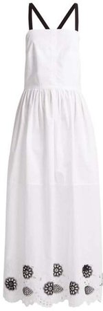 Borough Broderie Anglaise Cotton Blend Dress - Womens - White