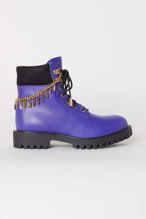Boots with Ankle Chains - Purple
