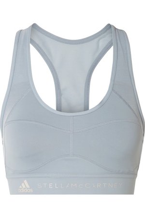 adidas by Stella McCartney | Performance Essentials mesh-paneled Climalite sports bra | NET-A-PORTER.COM