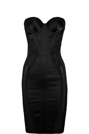 bustier black dress