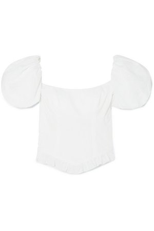 De La Vali | Koko Swiss-dot cotton-poplin blouse | NET-A-PORTER.COM