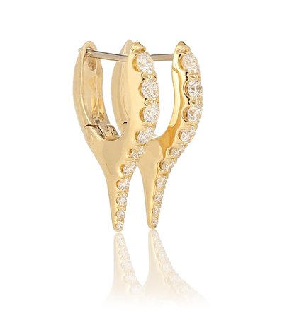 Lola Mini Needle 18Kt Gold Earrings With Diamonds | Melissa Kaye - Mytheresa