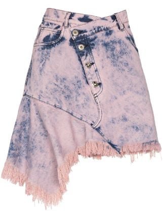 Marques'Almeida Asymmetric Dyed Denim Mini Skirt - Farfetch