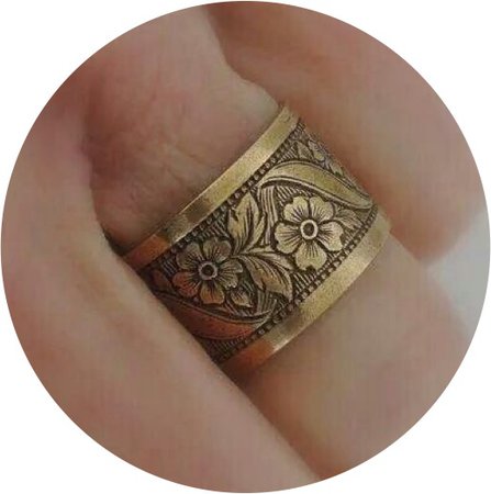 wide floral ring
