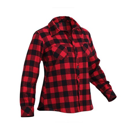 Womens Plaid Flannel Shirt, Red Plaid - Walmart.com