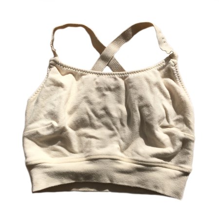 Pansy Co organic cotton sports bra in natural. could... - Depop