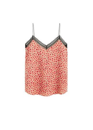 MANGO Flowered lace top