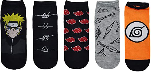 Amazon.com: Naruto Shippuden Socks Cosplay (5 Pair) - (1 Size) Akatsuki Socks Low Cut Naruto Anime Socks Women & Men's: Clothing
